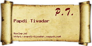 Papdi Tivadar névjegykártya