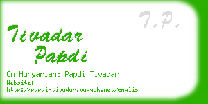 tivadar papdi business card